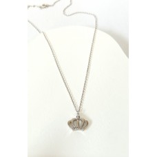 Ασημένιο κολιέ - κορώνα με ζιργκόν (SN213)